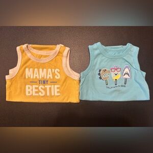Set of Two Baby Tank Tops - Yellow and Blue